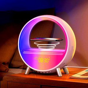 6 in 1 Alarm Clock with Bluetooth Speaker and Wireless Charger for the Smartphon